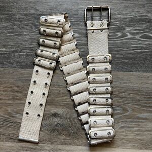 Stylish Cream Canvas Belt